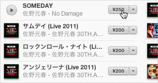 iTunes 11 曲の購入